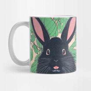 Cutest Black Bunny Cottontail Rabbit Eastern Cottontail in Black Mug